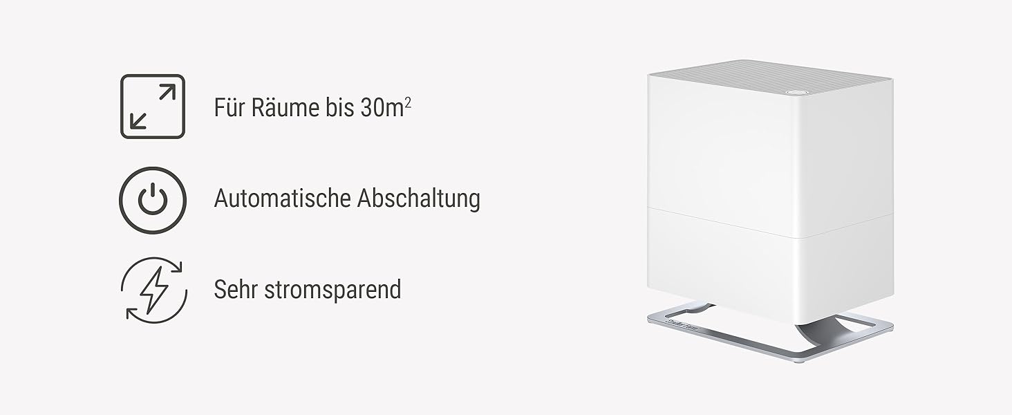 Зволожувач повітря Stadler Form Oskar little, чорний - енергозберігаючий, для кімнат до 30 м², тихий, з автовимкненням та регульованими LED