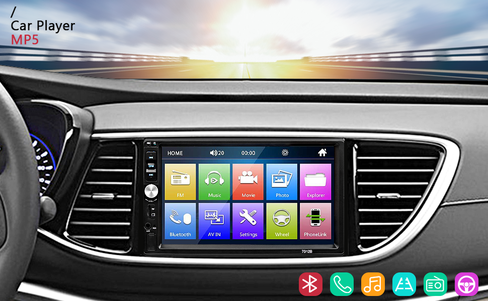 Автомагнітола 2 DIN з Bluetooth, 7