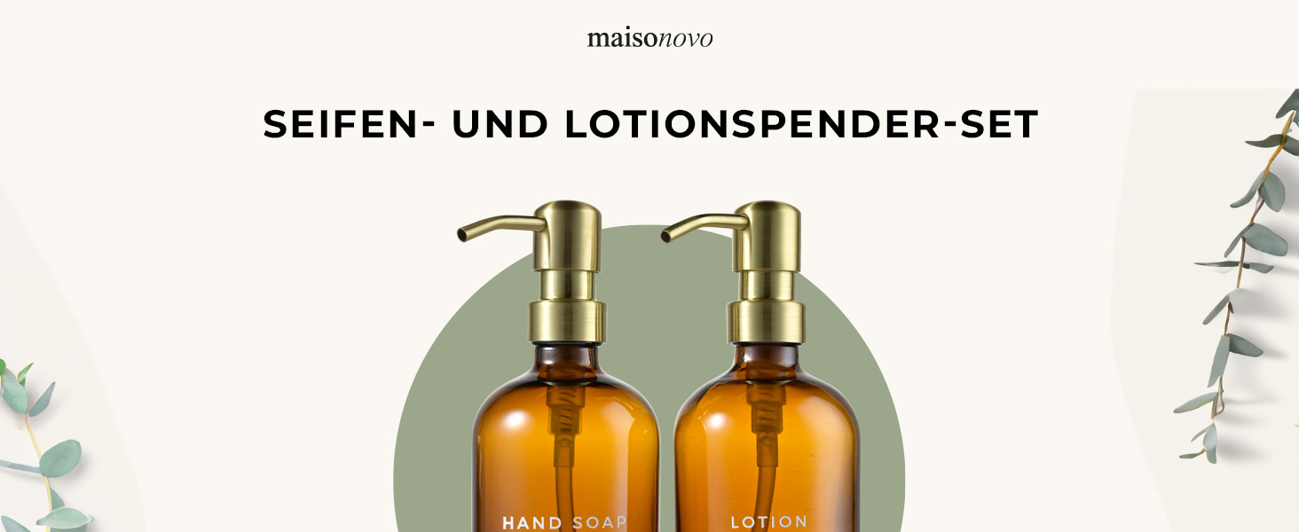 Набір диспенсерів для мила та лосьйону MaisoNovo (2 шт.) з підносом з шиферу – 500 мл, чорний колір