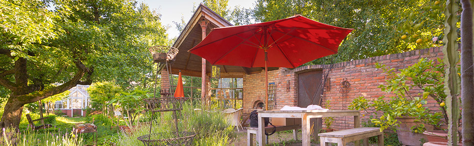 Підставка для парасолі Relaxdays, напівкругла, важка, для саду та тераси, стійка до погодних умов, діаметр стійки 38 мм, 50x32 см, коричнева