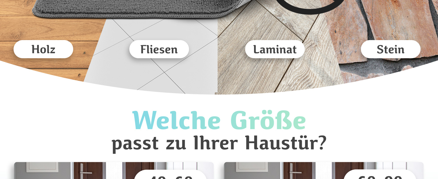Килимок для дому 60x90 см (серце, сірий) - килимок для вхідних дверей, захист від бруду