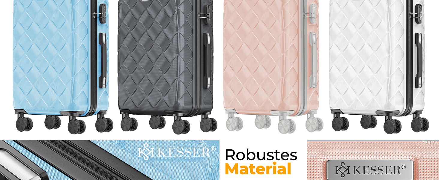 Чемодан KESSER® 120L з ABS-пластику з кодовим замком, вагами та органайзером, 75 см | Валіза на колесах для подорожей та бізнесу