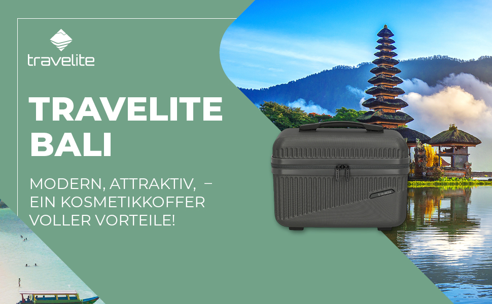 Чохол-валіза Travelite Bali 67 см, середній, 65 літрів, зелений: ABS, TSA-замок, Beauty Case