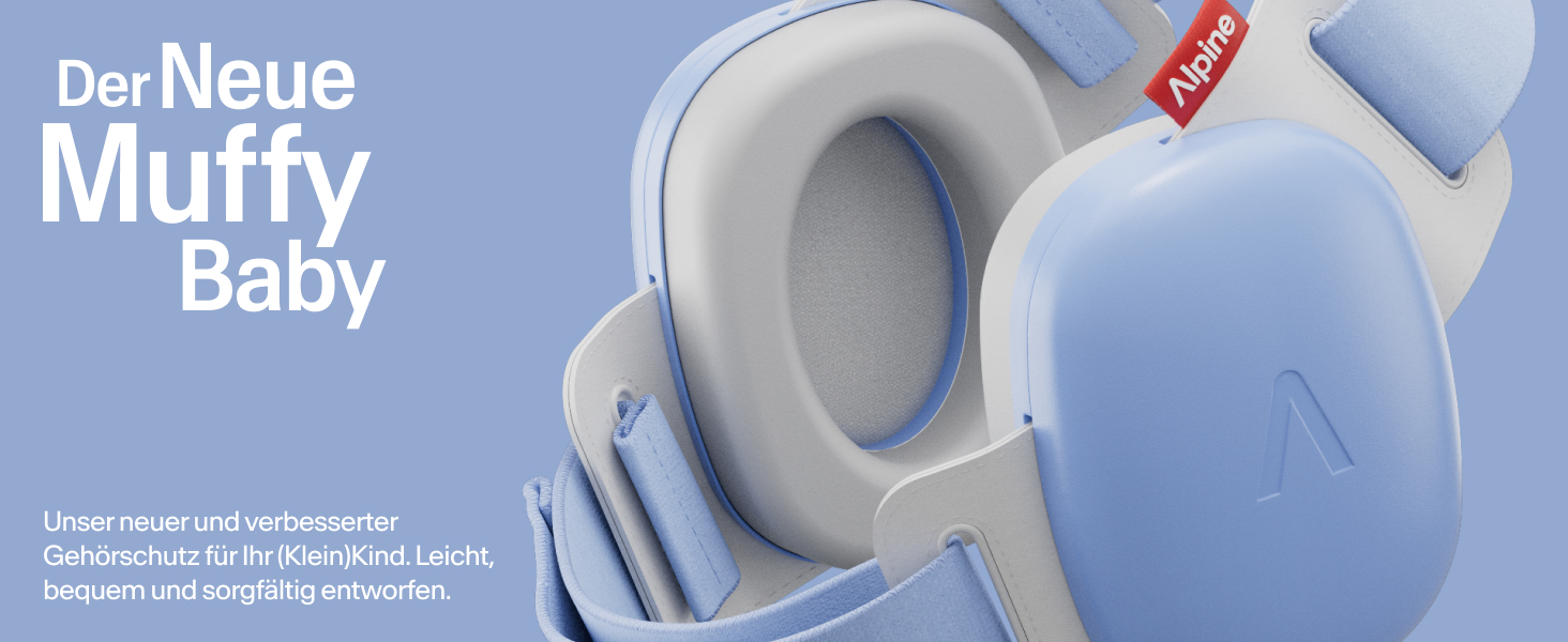 Дитячі навушники Alpine Muffy Baby Klassik - захист від шуму для малюків до 36 місяців, чорний (комфорт - блакитний)