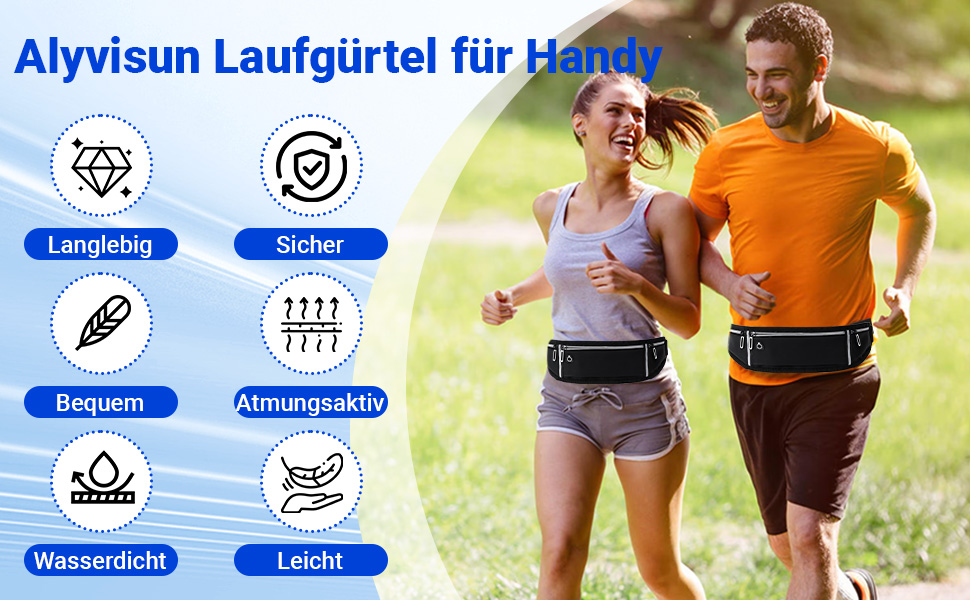 Поясна сумка-тримач для телефону Alyvisun - спортивна поясна сумка для бігу, фітнесу, подорожей (чоловіча/жіноча)