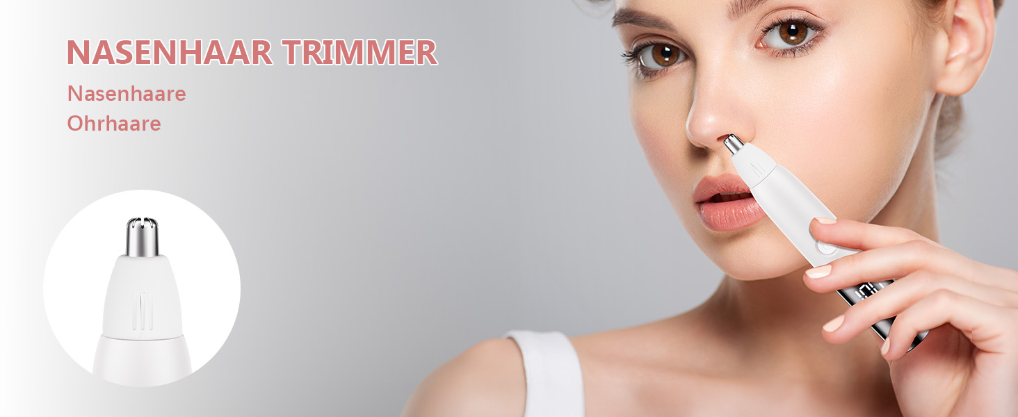 Електричний жіночий гірчак для інтимної зони 5-в-1 - для тіла, бікіні, брів та носа, IPX7, вологостійкий, білий