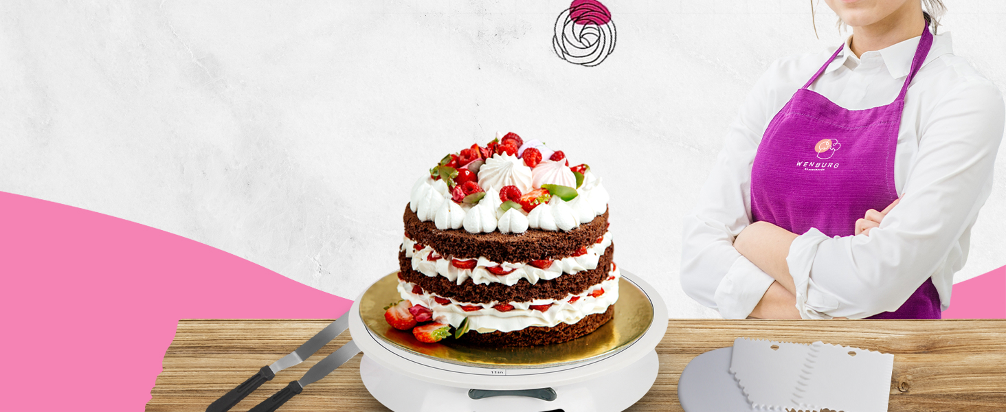 Wenburg Набір для приготування тортів: обертова платформа, декор, аксесуари, E-Book