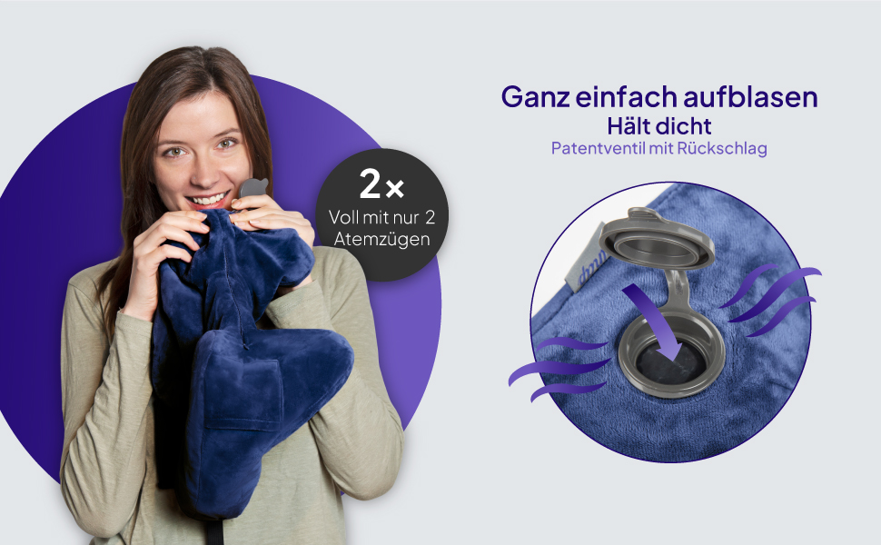 Подушка для шиї Luna Reisekissen: Memory Foam, дихаюча, для подорожей (літак, авто) | Сіра подушка для шиї | Подушка для подорожей | Подушка для шиї для дорослих