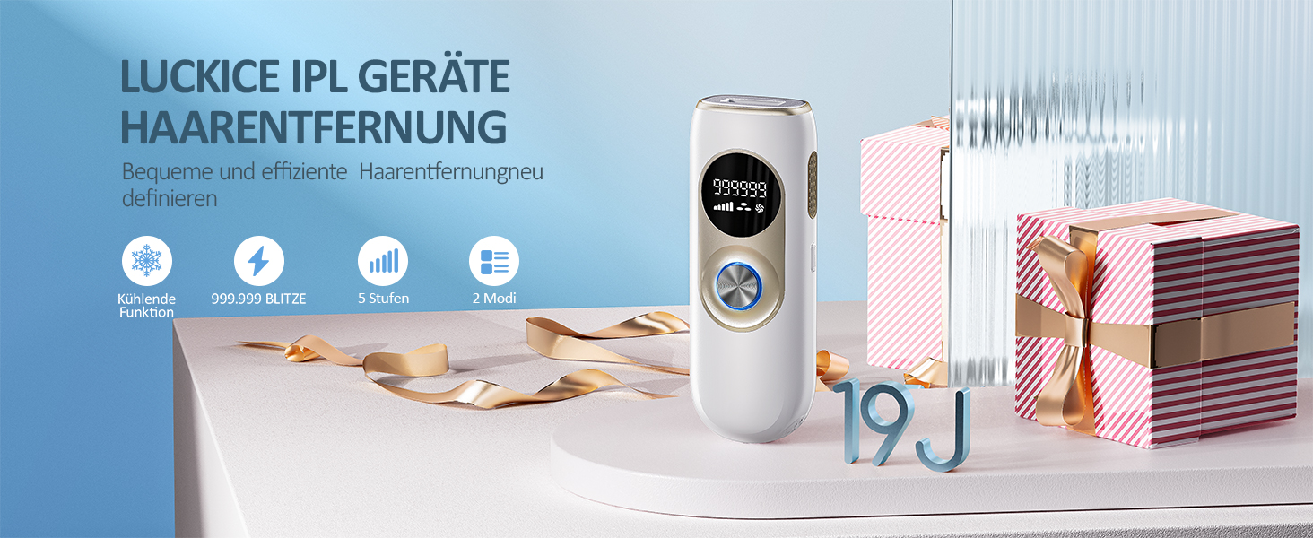 Пристрій для епіляції IPL з охолодженням та 999 999 імпульсів світла – лазерний епілятор з 5 рівнями енергії, для жінок/чоловіків/ногів/бікіні