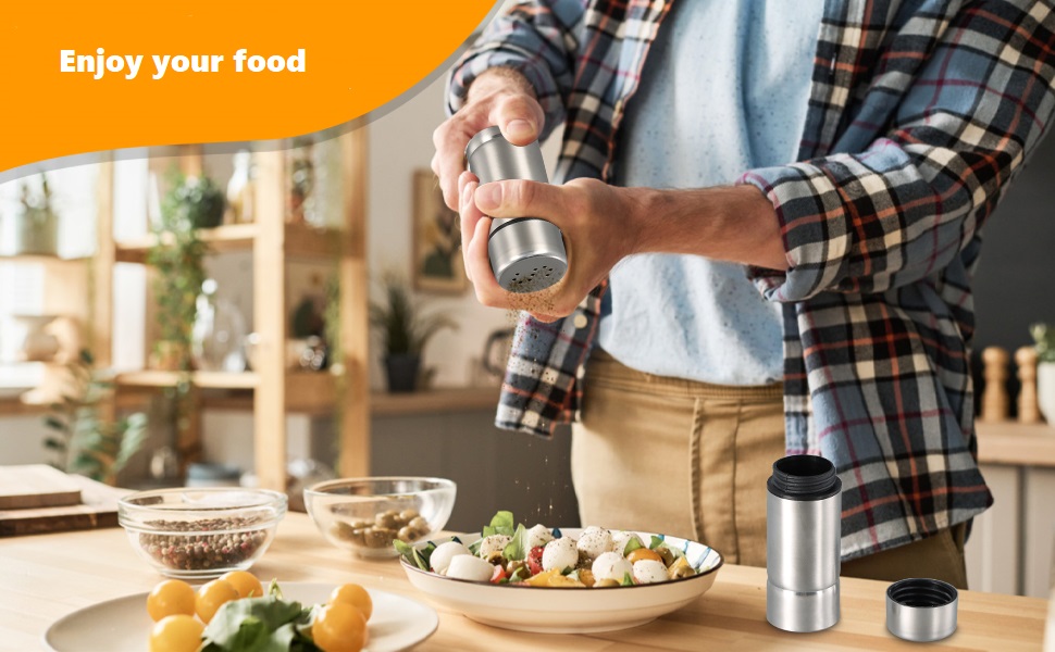 Набір для спецій з нержавіючої сталі (2 шт): солянка та перечниця, невеликий розмір