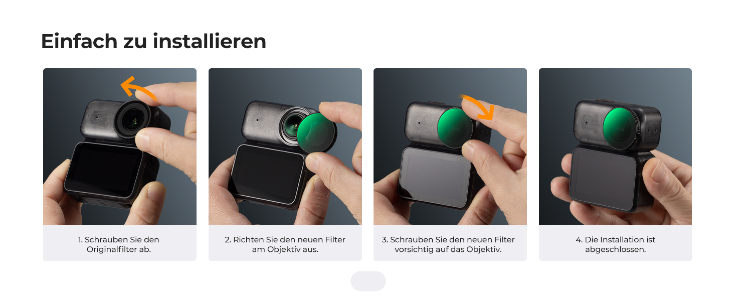 Набір ND-фільтрів K&F Concept для DJI Osmo Nano (ND8, ND16, ND32, ND64) — 4 шт., нейтральний світлофільтр з HD-скла та алюмінієвою рамою, FD151