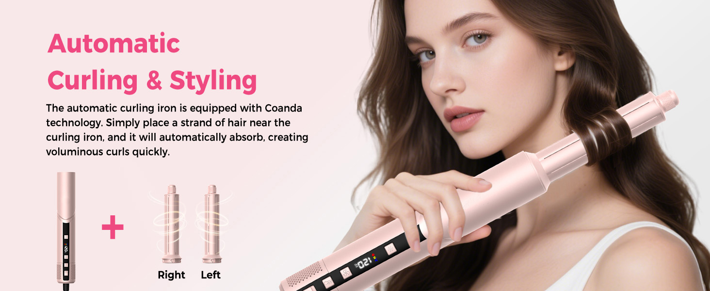 Pro Airbrush Air Styler 6 в 1: Фен-щітка, плойка, стайлер для волосся, 1000W (Червоний)