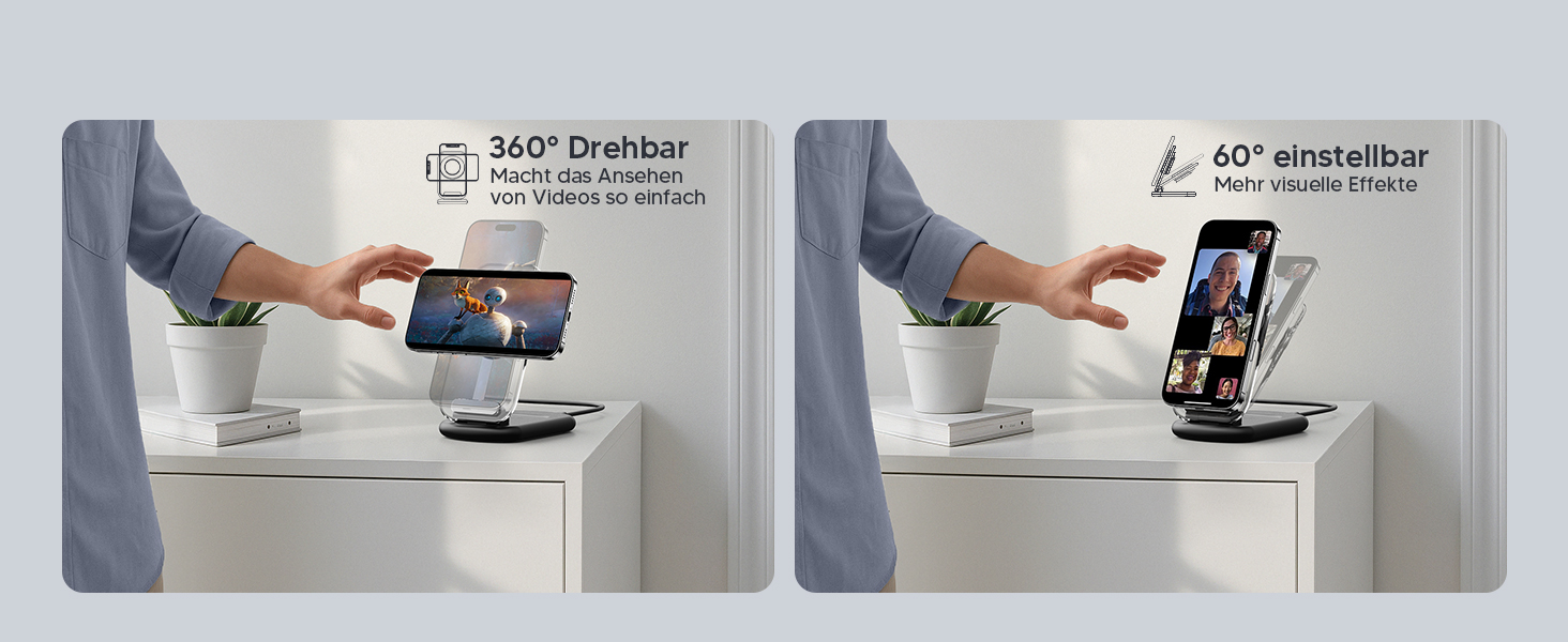 Зарядний пристрій MagSafe 3-в-1 для iPhone 17/16/15/14/13/12 Pro Max/Air/Plus/Pro та Apple Watch 10/9, AirPods 3/2/Pro, чорний