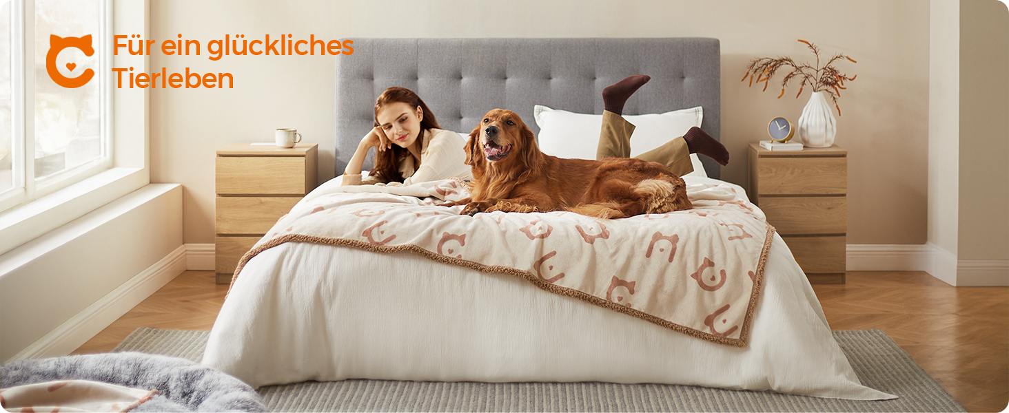 Водонепроникний коврик для собак Feandrea, Sherpa Fleece, 152x127 см, XL, для собак та котів, машинне прання, захист дивану, бежевий, XXL (203 x 152 см)