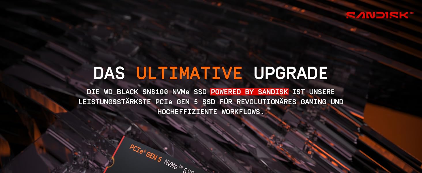 SSD WD Black SN8100 1TB PCIe 5.0 NVMe M.2 - Швидкість до 14900 МБ/с