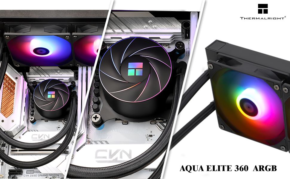 Thermalright AQUA ELITE 360 ARGB: Система водяного охолодження CPU з 3 вентиляторами 120mm, для AMD/Intel, 1550RPM