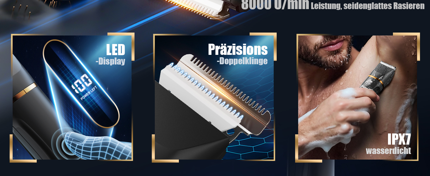 Електричний жіночий епілятор 2-в-1 для тіла та бікіні, вологостійкий, чорний