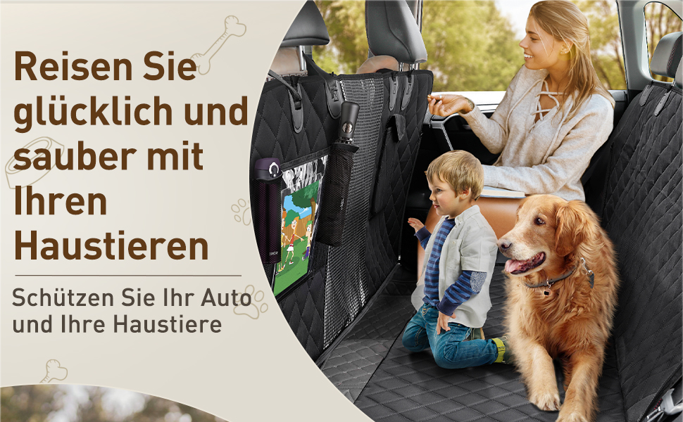 Захист для автосидіння для собак Gimars 6-в-1 з боковими панелями та віконцем, 100% водонепроникний, з килимком, підходить для всіх типів авто