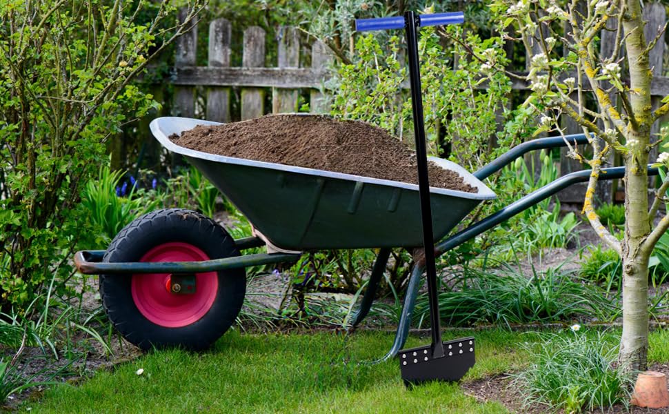 CKLT One-Piece Edge Trimmer 100cm with Spring Steel Blade Manual Lawn Edger Manganese Steel Rustproof Half-Moon Garden Tool with Rubber Grip for Landscape Maintenance