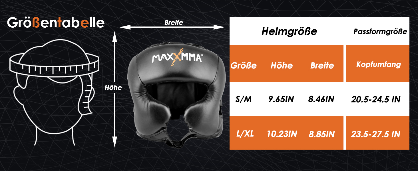 MaxxMMA Headgear L/XL - Boxing, MMA, Kickboxing, Sparring, Karate, Taekwondo - Black