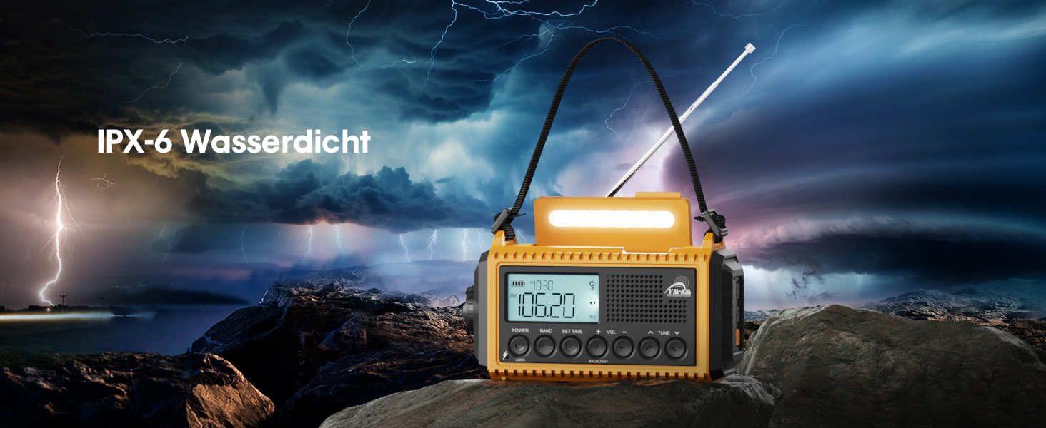 Радіоприймач Kurbelradio 12000mAh з сонячною панеллю та ручкою, AM/FM/SW, USB-зарядка, ліхтарик, SOS-сигнал, для кемпінгу та надзвичайних ситуацій, зелений