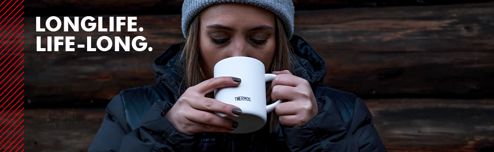 Термос із нержавіючої сталі Longlife Cup 350 мл, чашка-термос з кришкою, для кави та напоїв, зберігає тепло, ідеально для офісу та кемпінгу (Snow White)