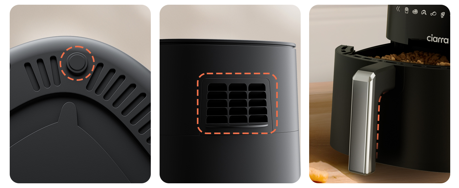 Фритюрниця без олії Ciarra CBAWAF1A AirFryer XL 5л, 1500W, 8 програм, 80-200°C, RapidAir, Touchscreen, Чорний