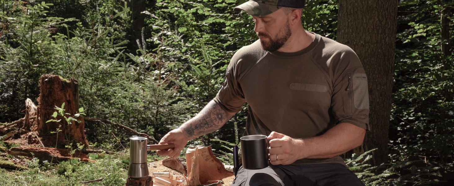 Кавоварка еспресо Induktion LAMBDA COFFEE® 300мл, нержавіюча сталь, 5-6 чашок | Кавоварка для індукційних плит, мокка-кава
