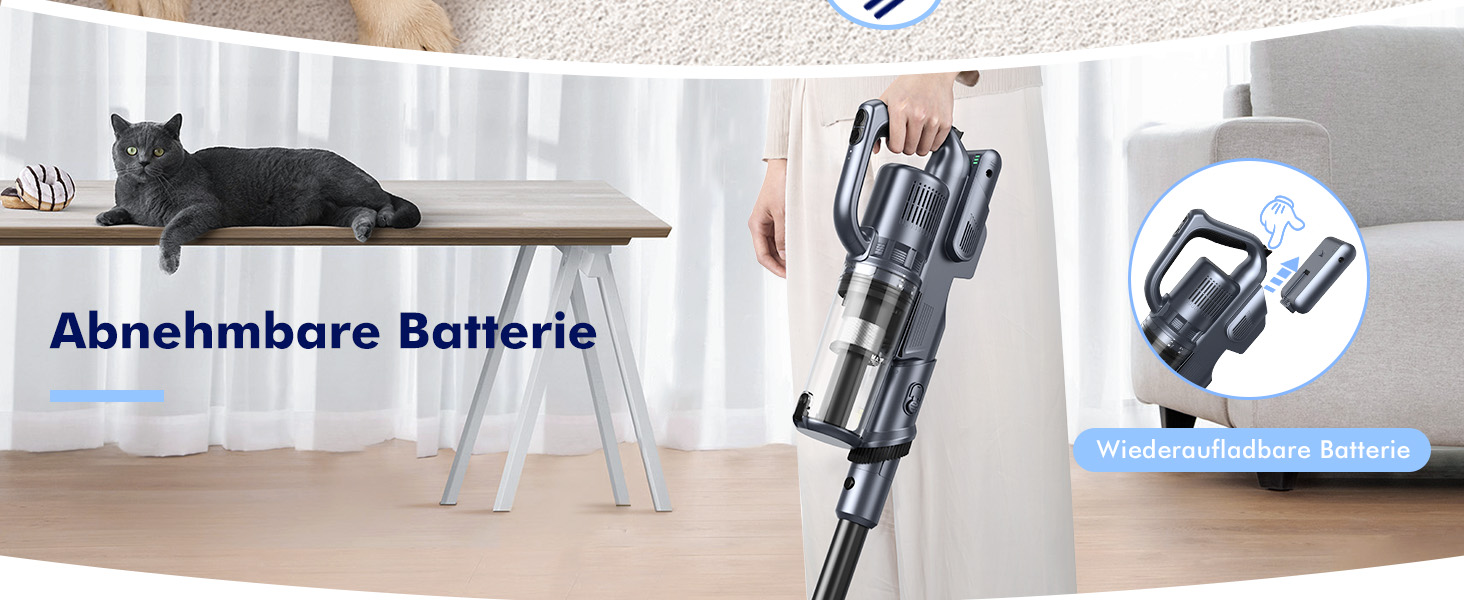 Бездротовий пилосос MIUZZY 6-в-1, 30kPa, 50 хв роботи, легкий, чорний