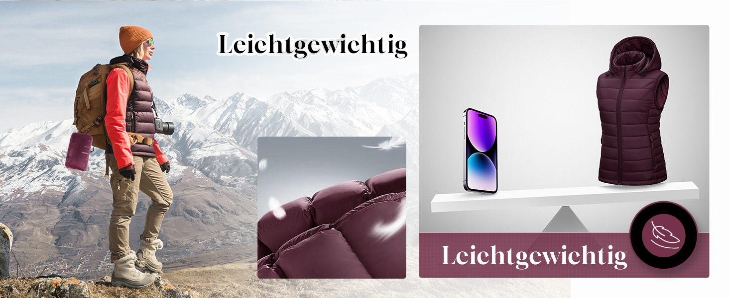 Стьобана жилетка Outdoor Ventures для жінок з капюшоном: тепла спортивна жилетка для походів, кемпінгу та їзди на велосипеді (Рожева, L)