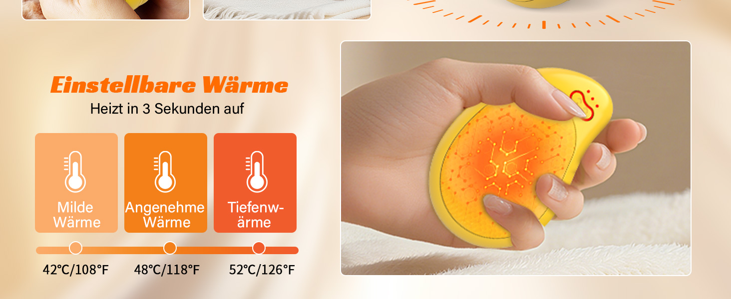 Електричні грілки для рук 2 шт. з акумуляторами 8000 mAh, USB, 3 режими, для зими, жовті