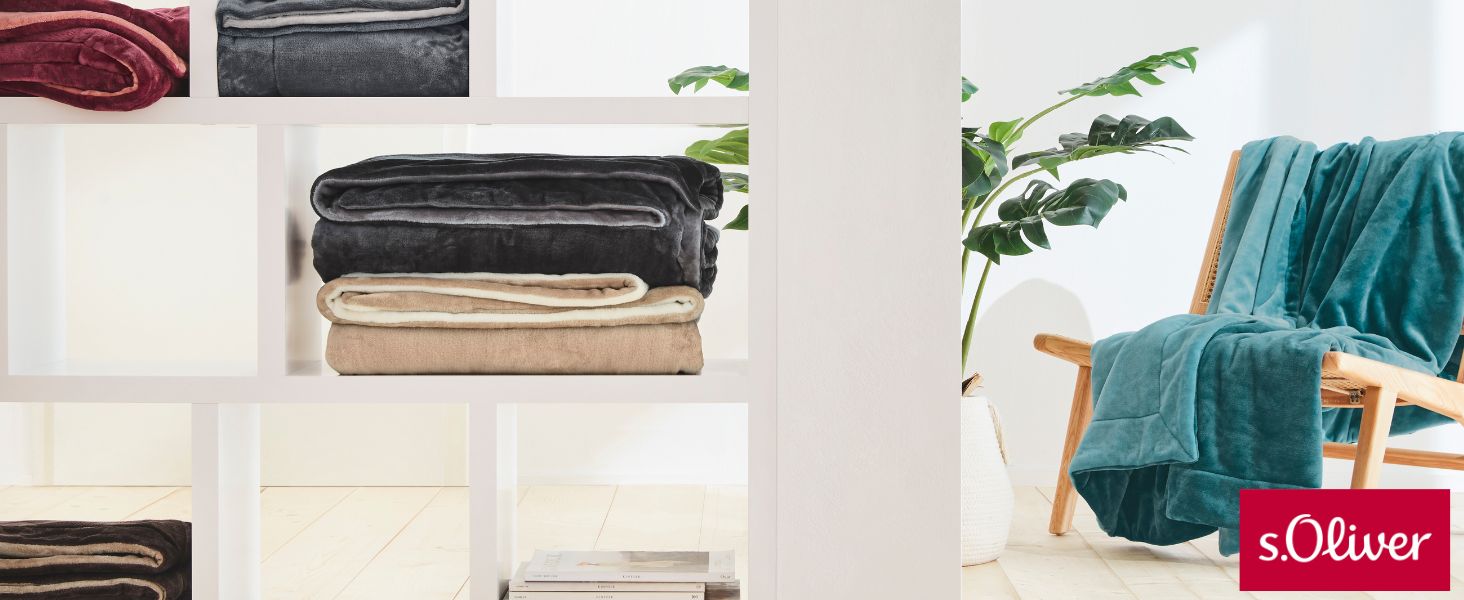 Плед s.Oliver Doublesoft 150x200 см, надзвичайно м'який і теплий, поліестер, сірий/світло-сірий