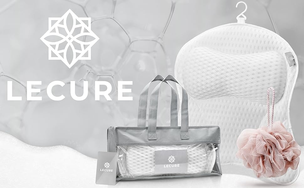 Подушка для ванни з губкою [в комплекті] - Дихаюча подушка для ванни для шиї та спини з ергономічною формою - Якісна подушка для розслаблення