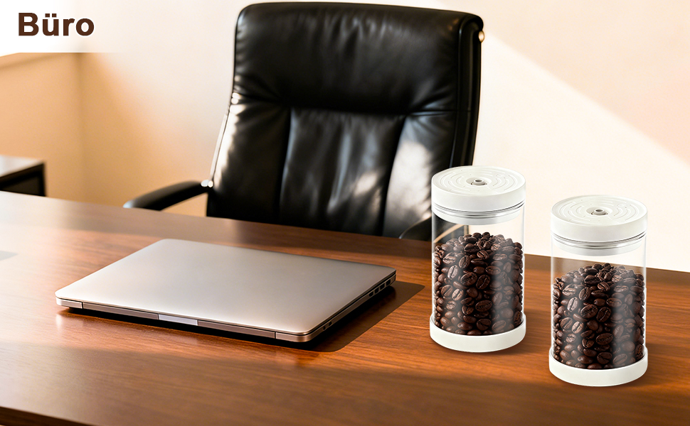 Герметичний контейнер для кави на 1100 мл з нержавіючої сталі, вакуумний, з клапаном, для кавових зерен, чаю, горіхів, печива, какао - білий