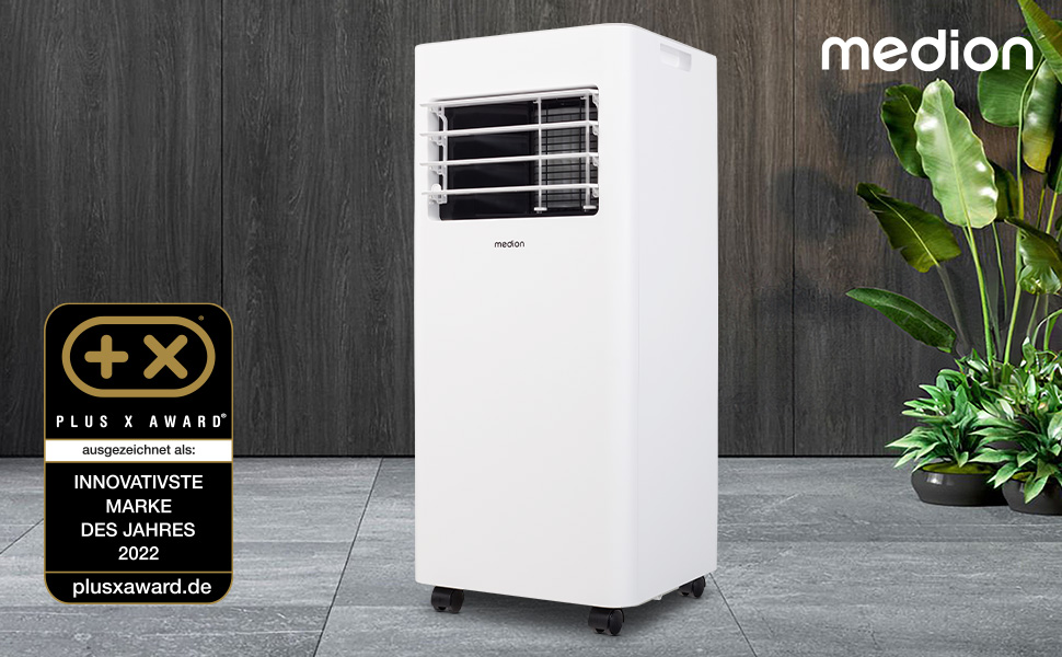 Мобільний кондиціонер MEDION E701 (7000 BTU) з виносним шлангом - 3в1 (охолодження, осушення, вентиляція), до 25м², з пультом керування, MD 37730