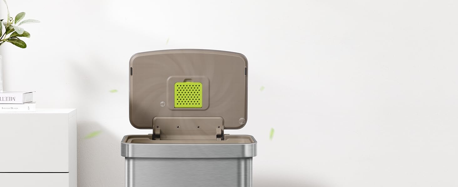 Відро для сміття EKO Madison 30 л з висувним контейнером, м'яким закриттям кришки, стійке до відбитків пальців, нержавіюча сталь, прямокутне, з 20 мішками для сміття 75 л