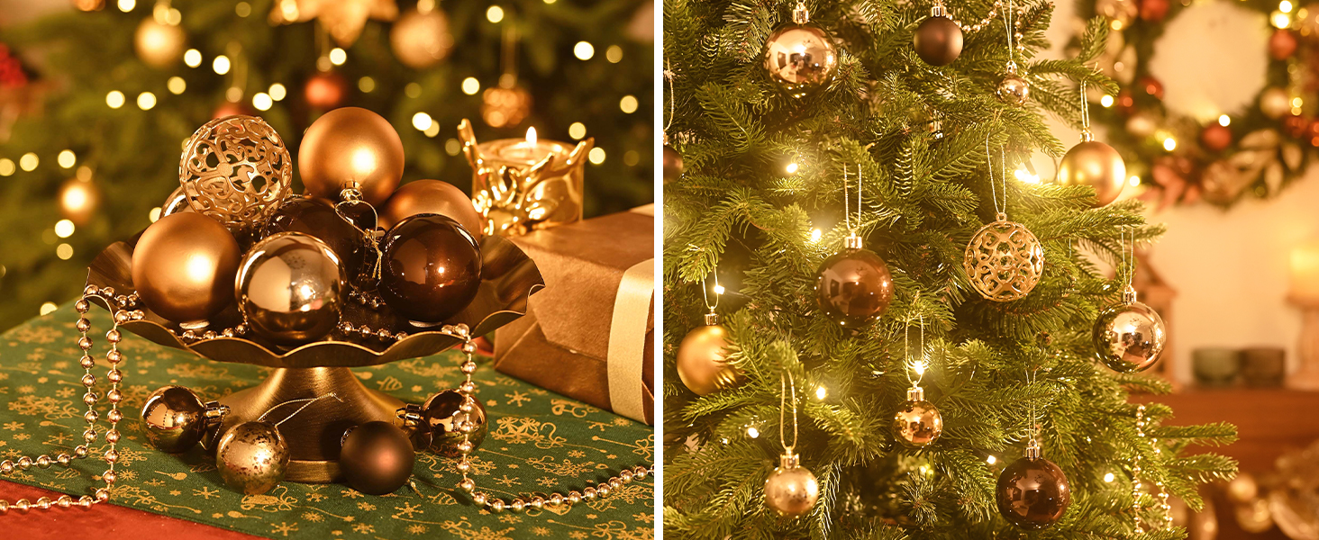 Набір ялинкових прикрас Valery Madelyn: 50 бронзових кульок з насадками
