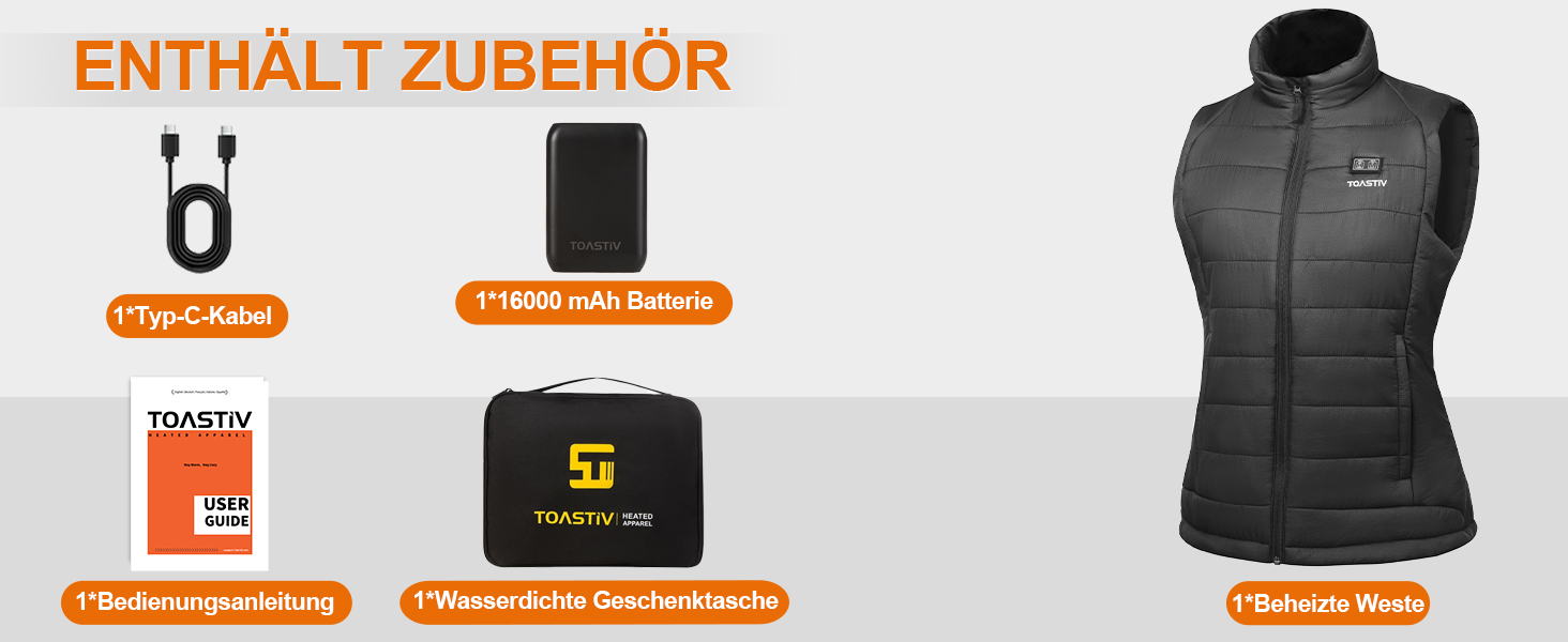 Обогреваемая жилетка для женщин с Powerbank 7.4V 16000mAh, 8 зон обігріву, регульована, чорна