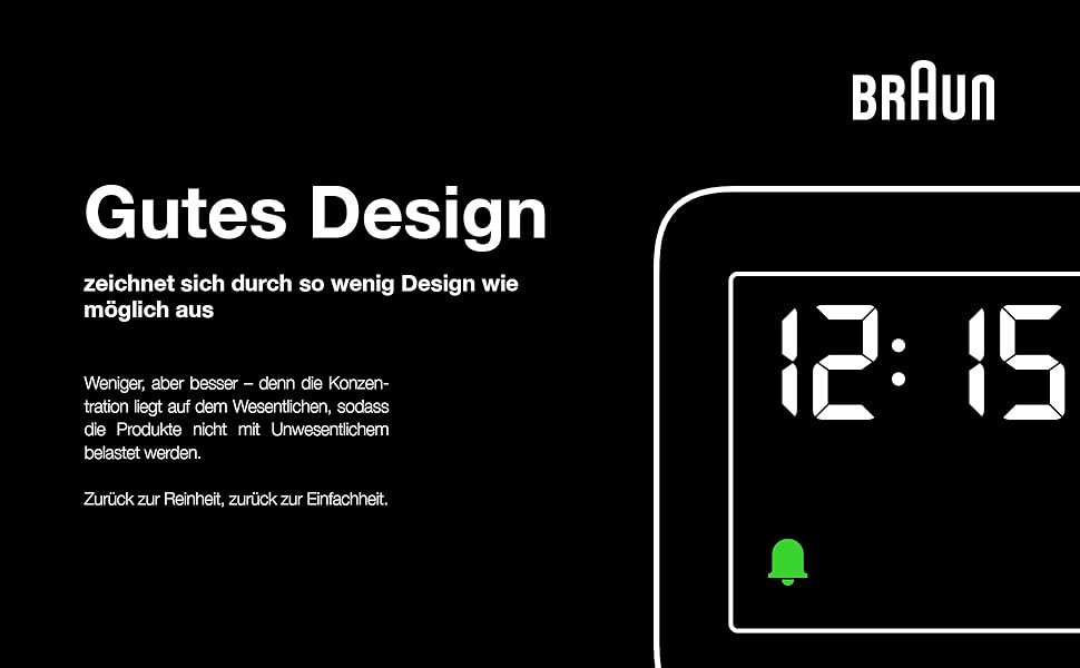 Проекційний радіо-годинник Braun BC15W-DCF з негативним LCD-дисплеєм, DCF, швидке налаштування та звуковий будильник, білий