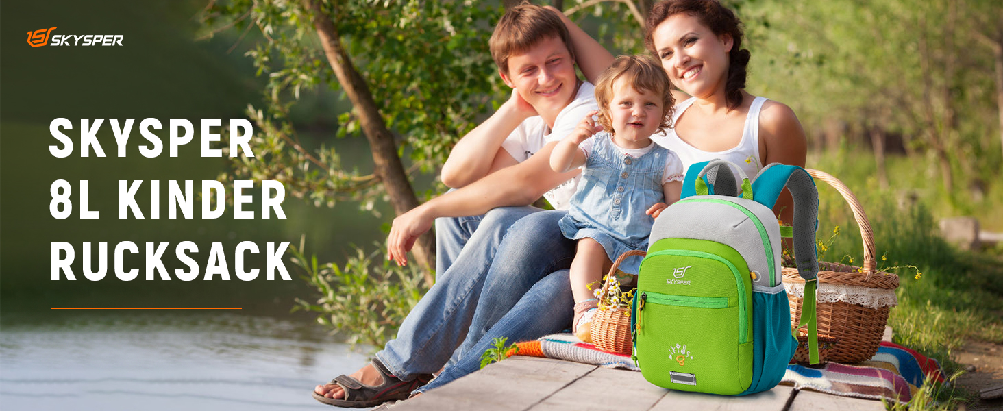 Дитячий рюкзак SKYSPER 8L для хлопчиків та дівчаток, рюкзак для прогулянок, повсякденного використання, з нагрудним ременем, подарунок, блакитний