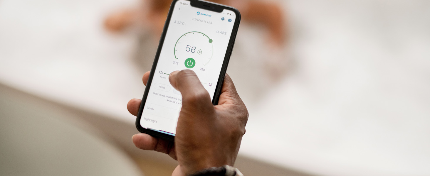 Зволожувач повітря Maxi-Cosi Breathe для дітей, розумний дитячий зволожувач, дитячий небулайзер з маслом, сумісний з Alexa та Google Assistant