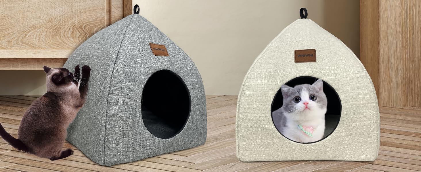 Будиночок для котів Katzenhöhle з подушкою, 40x40x35 см, сірий (M)