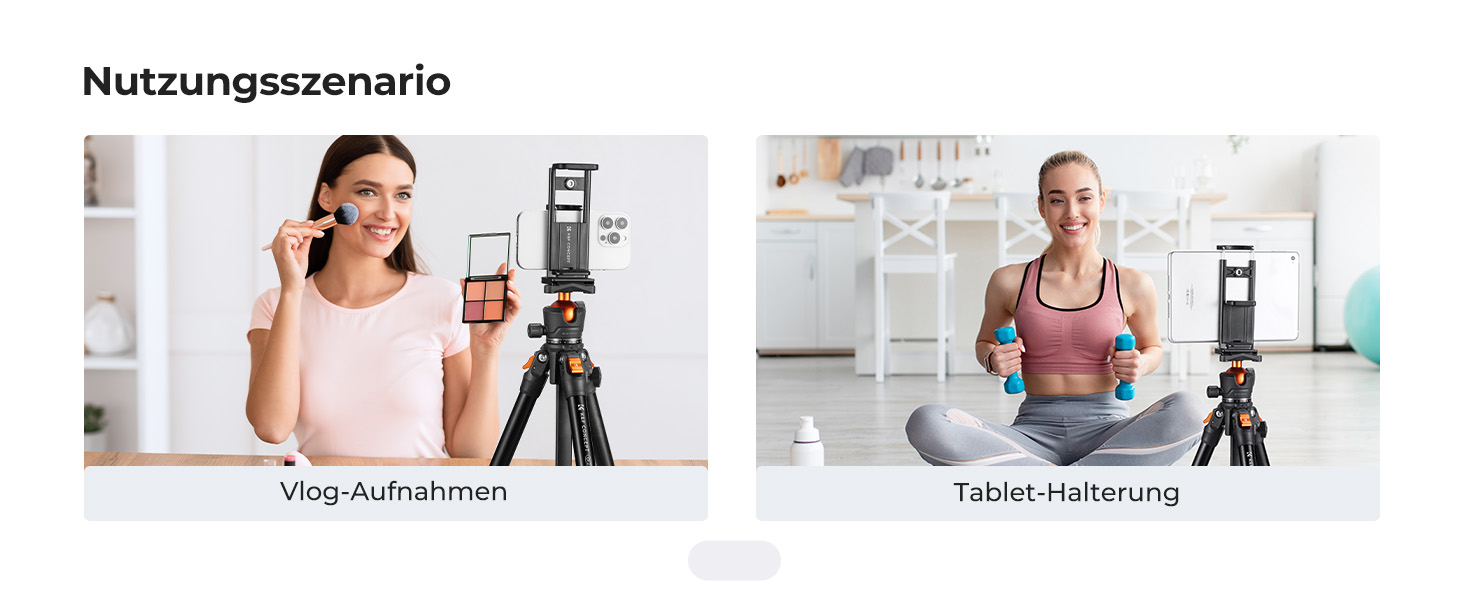 Штатив K&F Concept 163CM з алюмінію: легкий та компактний, до 10 кг, для DSLR, телескопів, камер та смартфонів