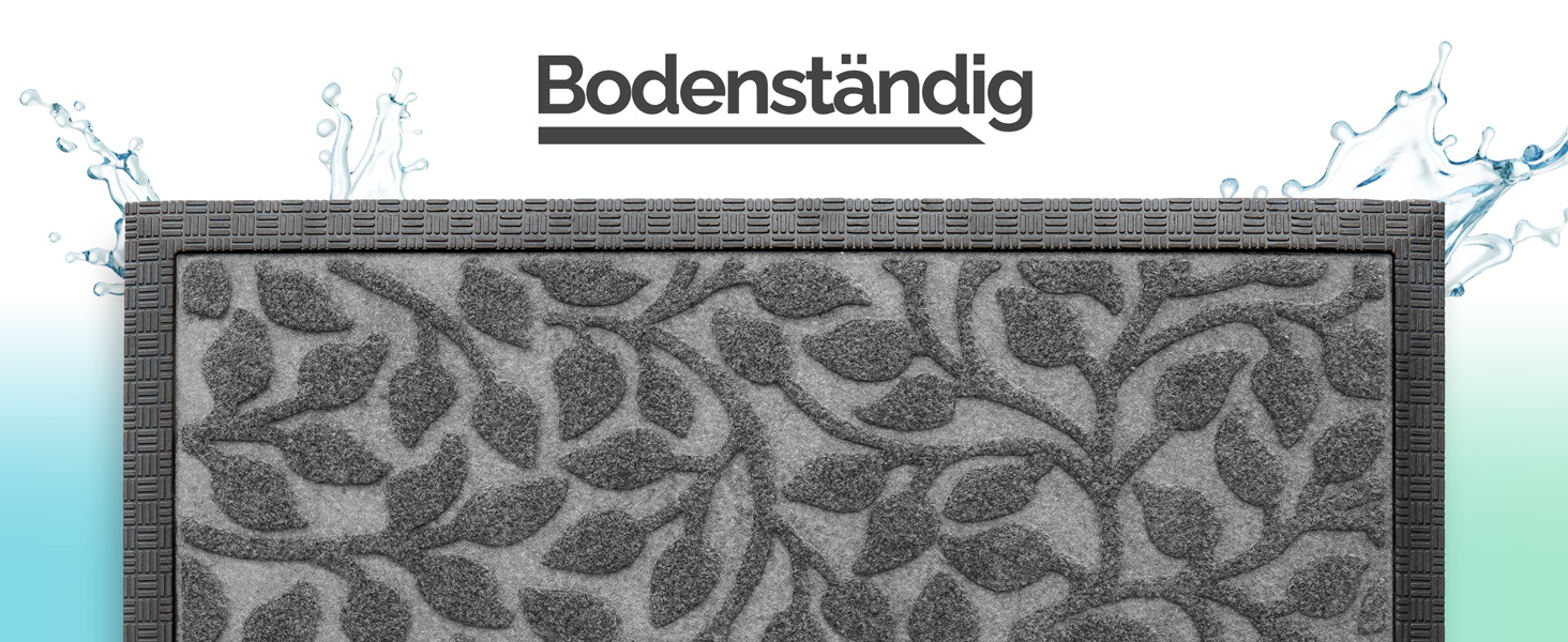 Килимок для дому та вулиці Bodenständig® - міцний, 80x120 см, сірий. Ефективне очищення взуття завдяки рифленій поверхні. Килимок для порогу, дверний килимок, килимок для підлоги.