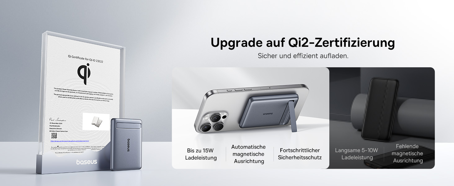 Power Bank Baseus Mini MagSafe 5000mAh з MagSafe, PD 20W, Qi2, сірий колір