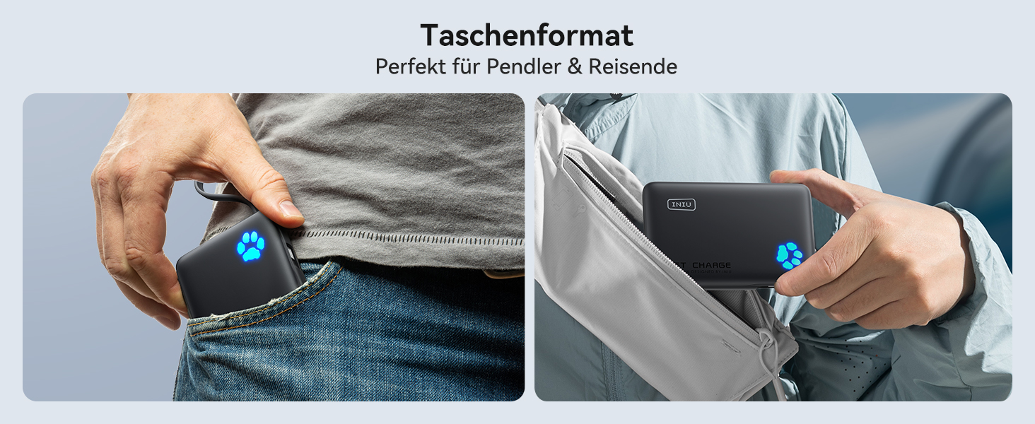 Power Bank INIU 10000mAh 20W з USB-C, PD3.0 QC4.0 для iPhone, Samsung, iPad (Orange)