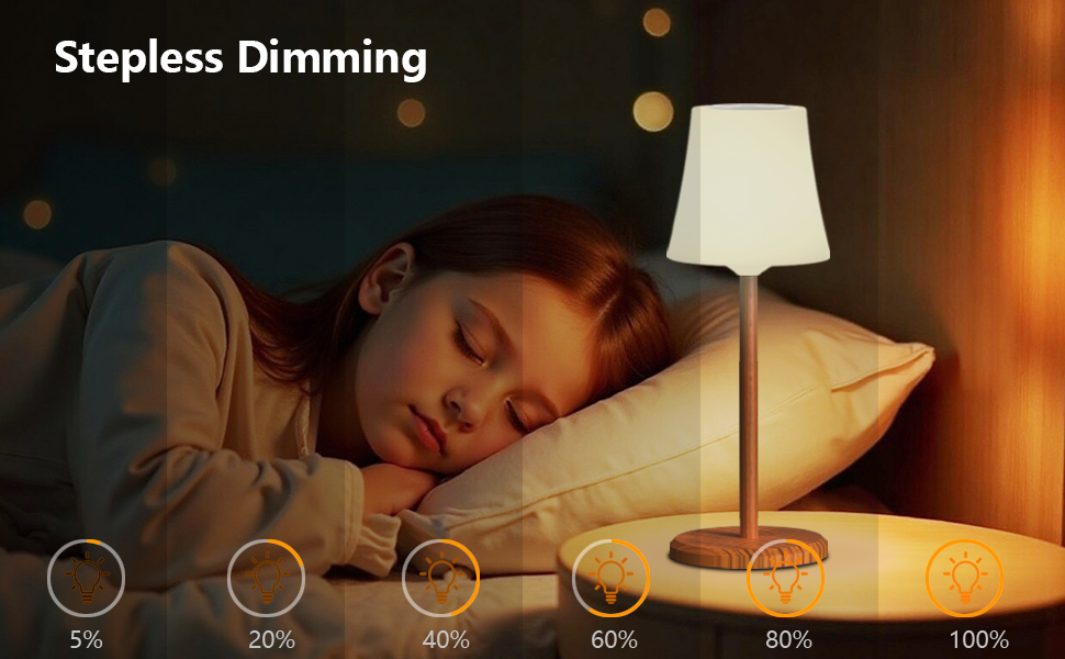 Настільна лампа бездротова LED 2 шт, акумуляторна, з регулюванням кольору та яскравості, сенсорне управління, водонепроникна IP54 для спальні, вітальні, балкону