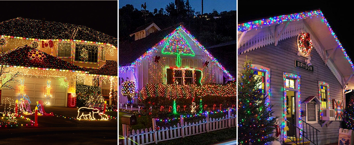 WOWDSGN Льохотна гірлянда для зовнішнього використання 20м, 2-в-1 LED гірлянда (Тепле біле & Класичне кольорове), сертифікований штекер GS, 11 режимів, пульт дистанційного керування та таймер, IP44 вологостійка різдвяна прикраса для саду, балкону, тепле біле/кольорове світло (зміна кольору) 20м 200LED