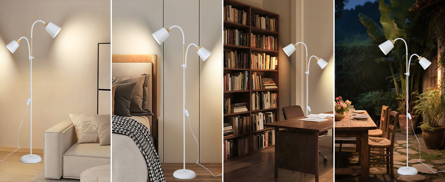 Світлодійна торшер ANTENLICHT YOYO з лампою для читання | E27, 60W | 360° регулювання | Вінтажний металевий торшер для вітальні | 159 см, зелений, без лампочки