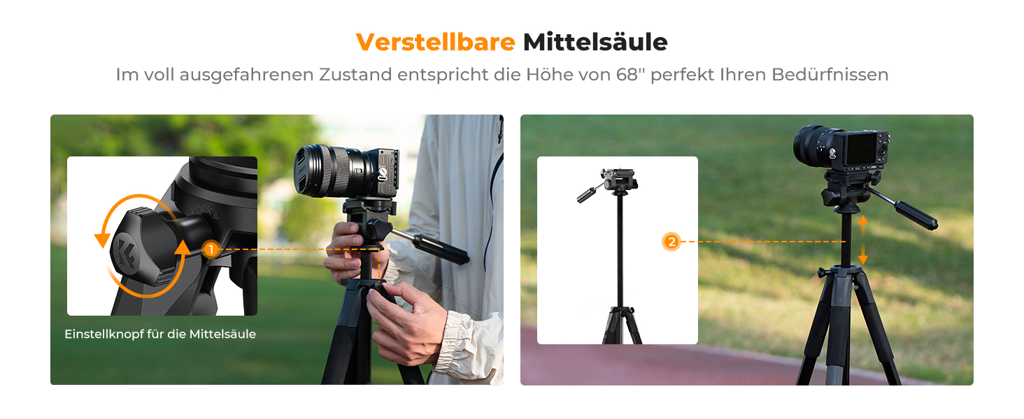 Штатив K&F Concept S255A3+BV01: Легкий штатив з сумкою, для камери/DSLR/відеокамери, з підтримкою смартфонів та планшетів (172 см)
